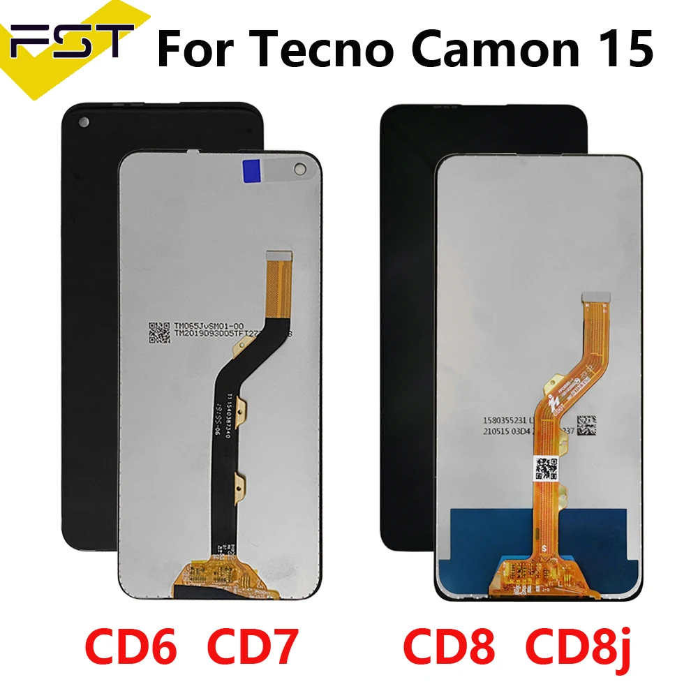 LCD For Tecno Camon 15 CD7 LCD Camon 15 Pro CD8 Display Touch Screen Assembly For Tecno Camon15 Air CD6 Camon 15 Premier CD8j