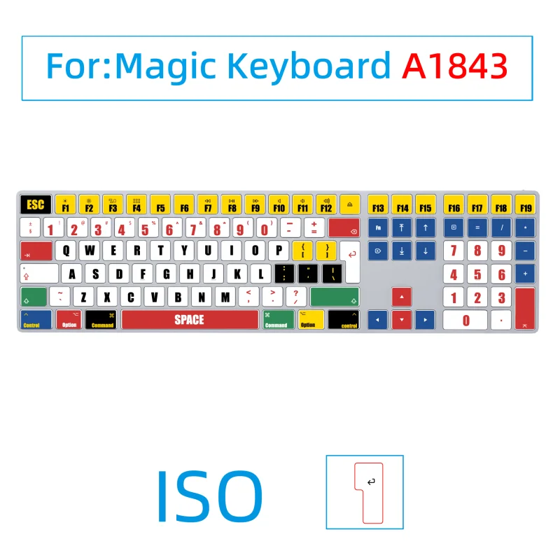 (Us Version) Suitable for Imac Magic Keyboard, Key Stickers, Laptop Color-Blocking Stickers