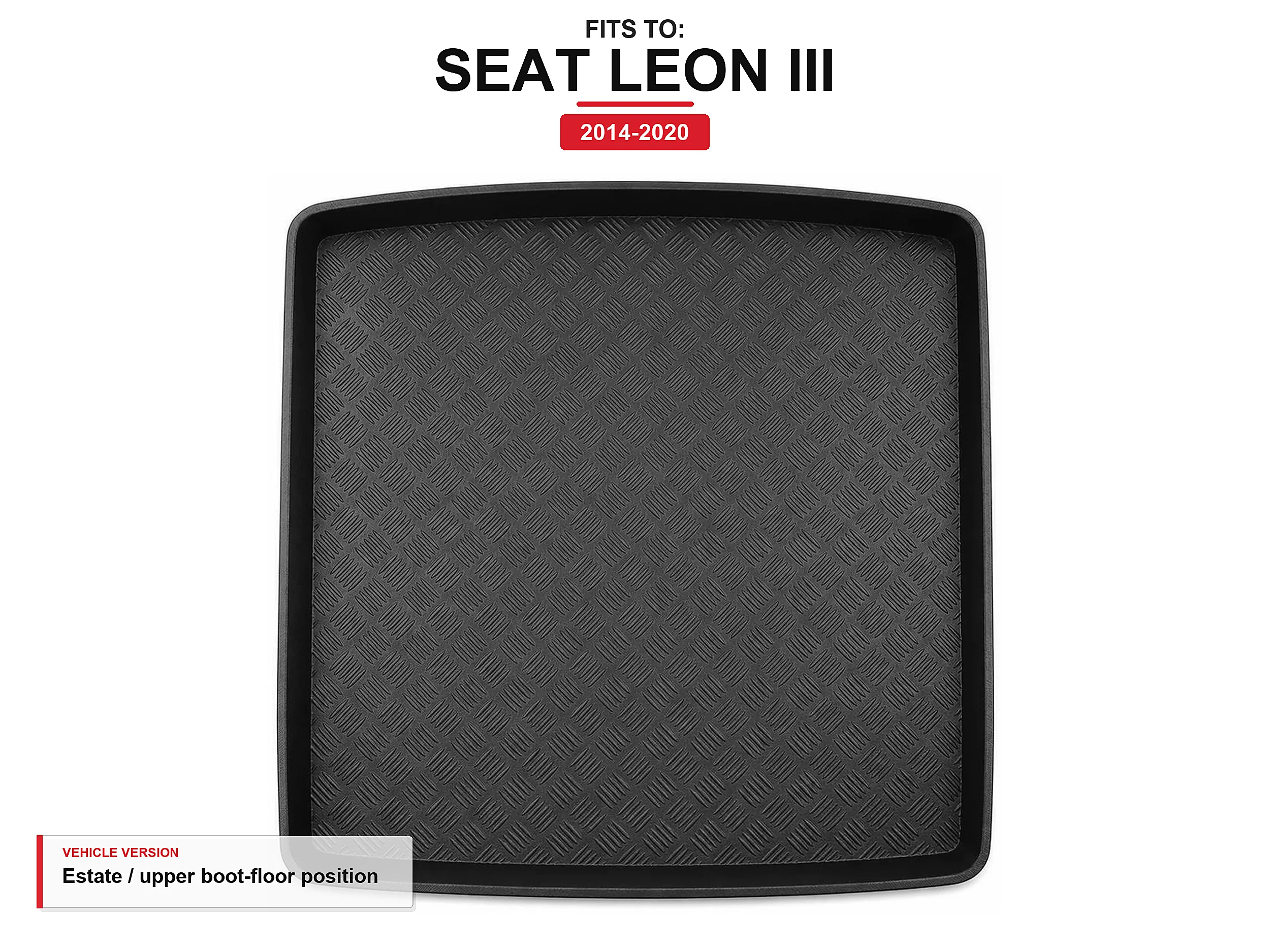 Kofferbakbekleding met rand voor: Seat Leon Iii 2014-2020 Station Wagon