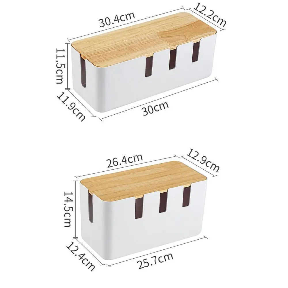 Convenient Hidden Cable Storage Box White Plastic Power Strip Case Seven-hole Dustproof Line Storage Bin Wire Case