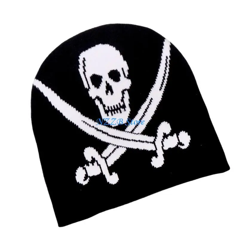 

T21F Hiphop Knitted Hat Breathable Acrylics Hat Adjustable Size Hat Youth Trendy Hat for Outdoor and Casual Wear