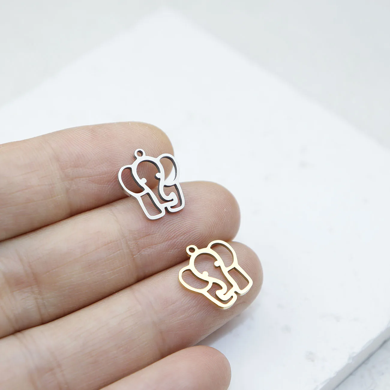 10 قطعة الفولاذ المقاوم للصدأ الفيل DIY مجوهرات الأزياء الإكسسوارات قلادة اليد صنع لوحة فراغ عالية الجودة مقاوم للماء #6