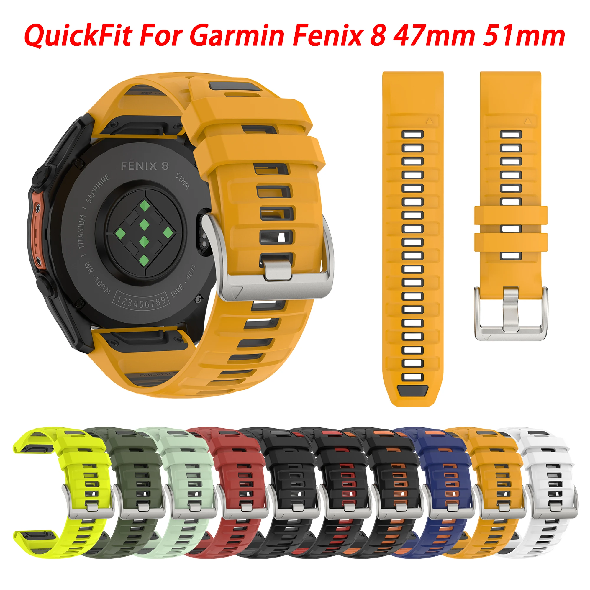 Bracelet QuickFit pour montre Garmin Fenix 8 47mm 51mm, 22 26mm, compatible avec Garmin Fenix 8 7 7X Pro 6 6X Pro 5 5X 965 955 Epix Pro Gen2 Bracelet QuickFit pour montre Garmin Fenix 8 47mm 51mm, 22 26mm, compatible avec Garmin Fenix 8 7 7X Pro 6 6X Pro 5 5X 965 955 Epix Pro Gen2