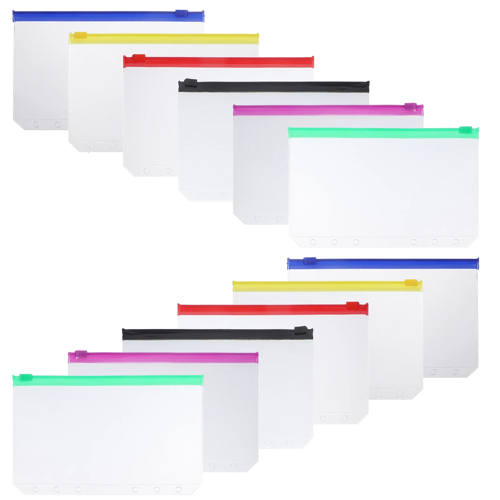 

12 Pcs Zipper Binder Bag Pouch Letter Size Pocket Pouches Hand Account Money Bags with Sleeves Pockets