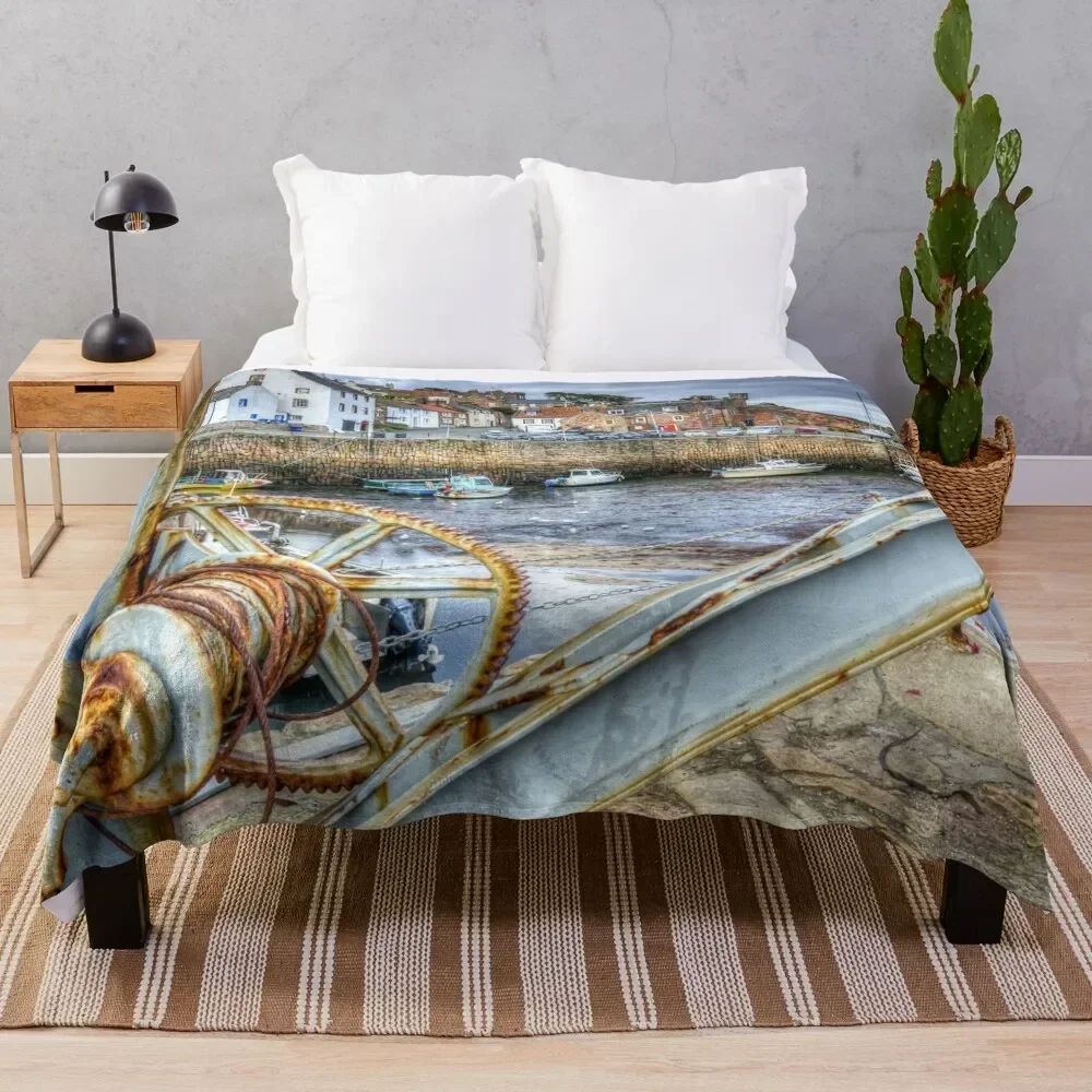

Crail Harbour In The East Neuk Of Fife Scotland Throw Blanket Soft Plush Blanket as Housewarming Gift