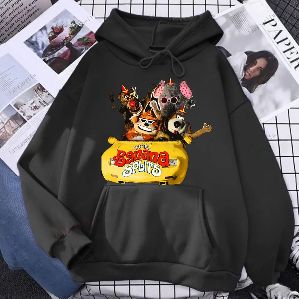 

Фаворит фанатов The Banana Splits: классическая толстовка унисекс с графическим принтом по мотивам мультсериала, повседневная уличная одежда, мягкий и удобный пуловер