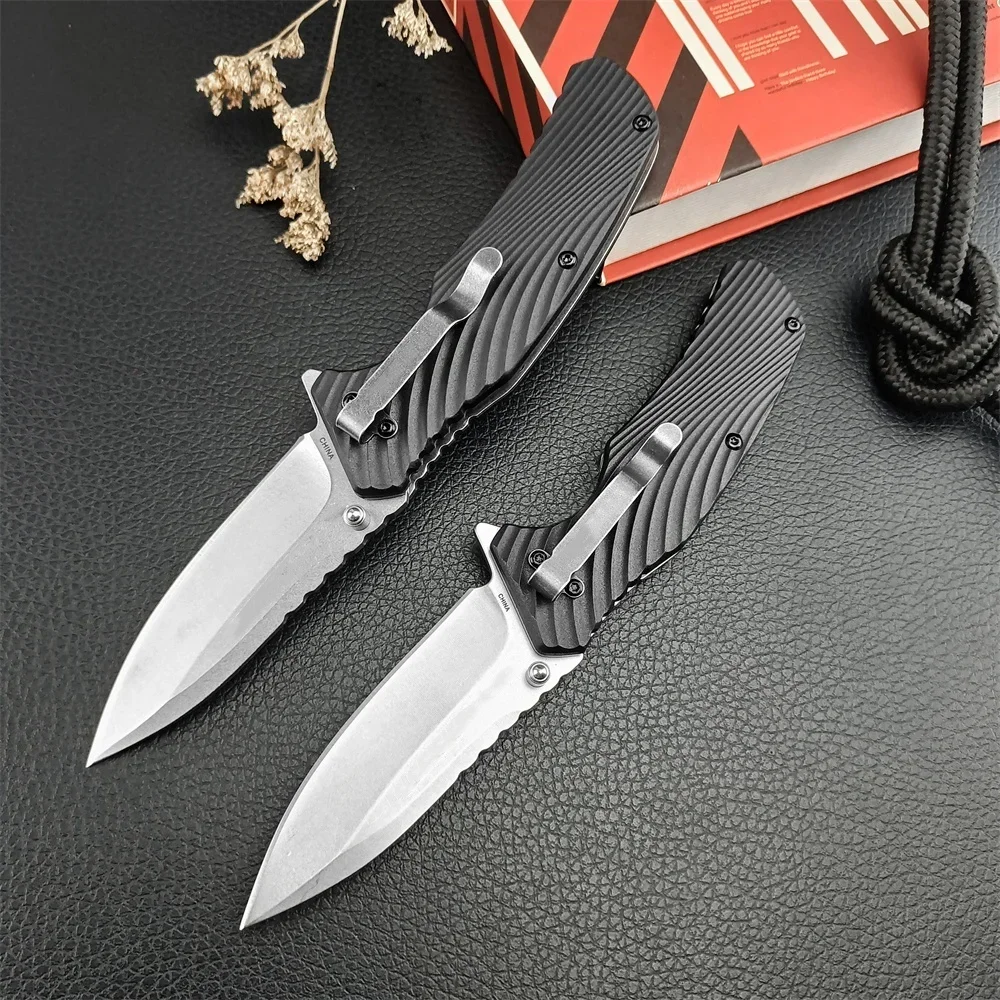 

Safety Huddle 1326 FRN Bearing Flipper Pocket Knife 8Cr13Mov Blade Black Nylon Fiber Handle Hunting Tactical Knives EDC Tools