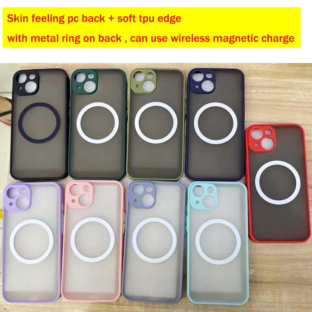 Skin Feeling Magnetic Charge Case For iPhone 16 15 14 13 12 11 Pro Max XS XR Plus TPU PC Camera Protect Shockproof  Cover Skin