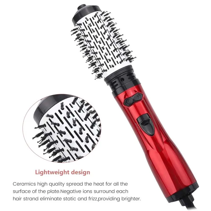 2-in-1 rotierende elektrische Haarglätterbürste Lockenwickler Trockner Bürste Heißluftkamm Negativ-Ionen-Haarstyler-Kamm – Detail 9