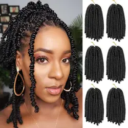 Tereshar Synthetic 1pcs Spring Twist Hair Fluffy Spring Twist Crochet Hair Passion Twist Crochet Hair Braiding Hair Extensions