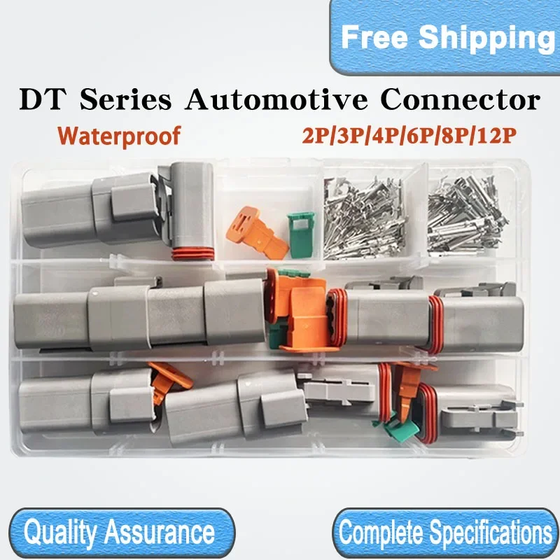 

1/5/10 Kits Deutsch Type DT Series Portable Kit Connector DT-2/3/4/6/8/12 Pin Automotive Waterproof Wiring Harness Terminal Plug