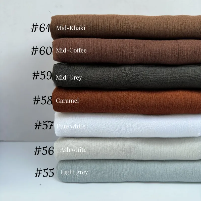 95-Farben-Schal aus weicher Baumwoll-Viskose, Rayon-Material, muslimischer Hijab, nahöstlich, einfarbig, Kopftuch mit Quaste – Detail 15