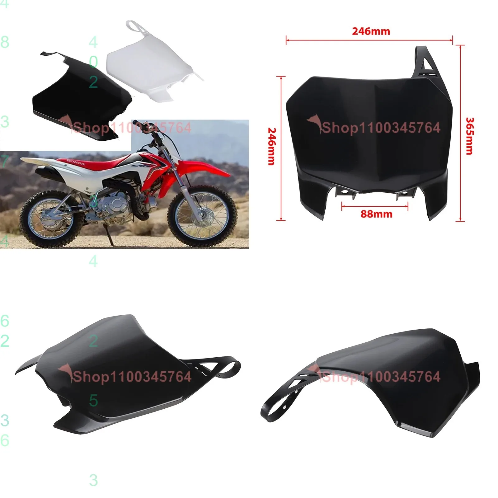 Motorcycle CRF110 Number Plate Plastic Front Cover Guard for CRF 110 2013 Pit Bike Dirt Bike Accessories