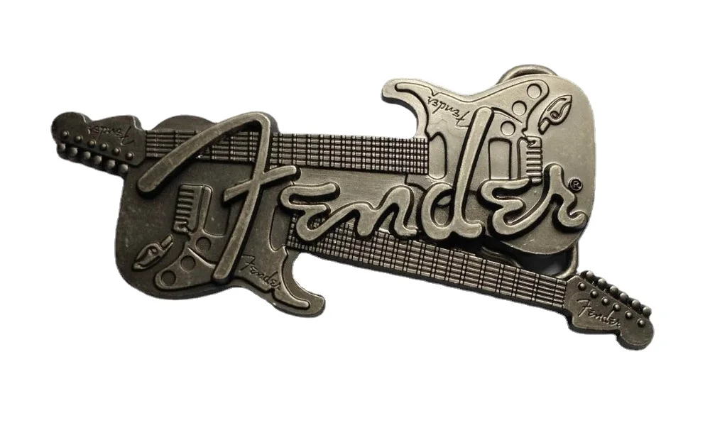 FENDER Guitar Music Belt Buckle with Pewter Finish Suitable for 4cm Wideth Belt