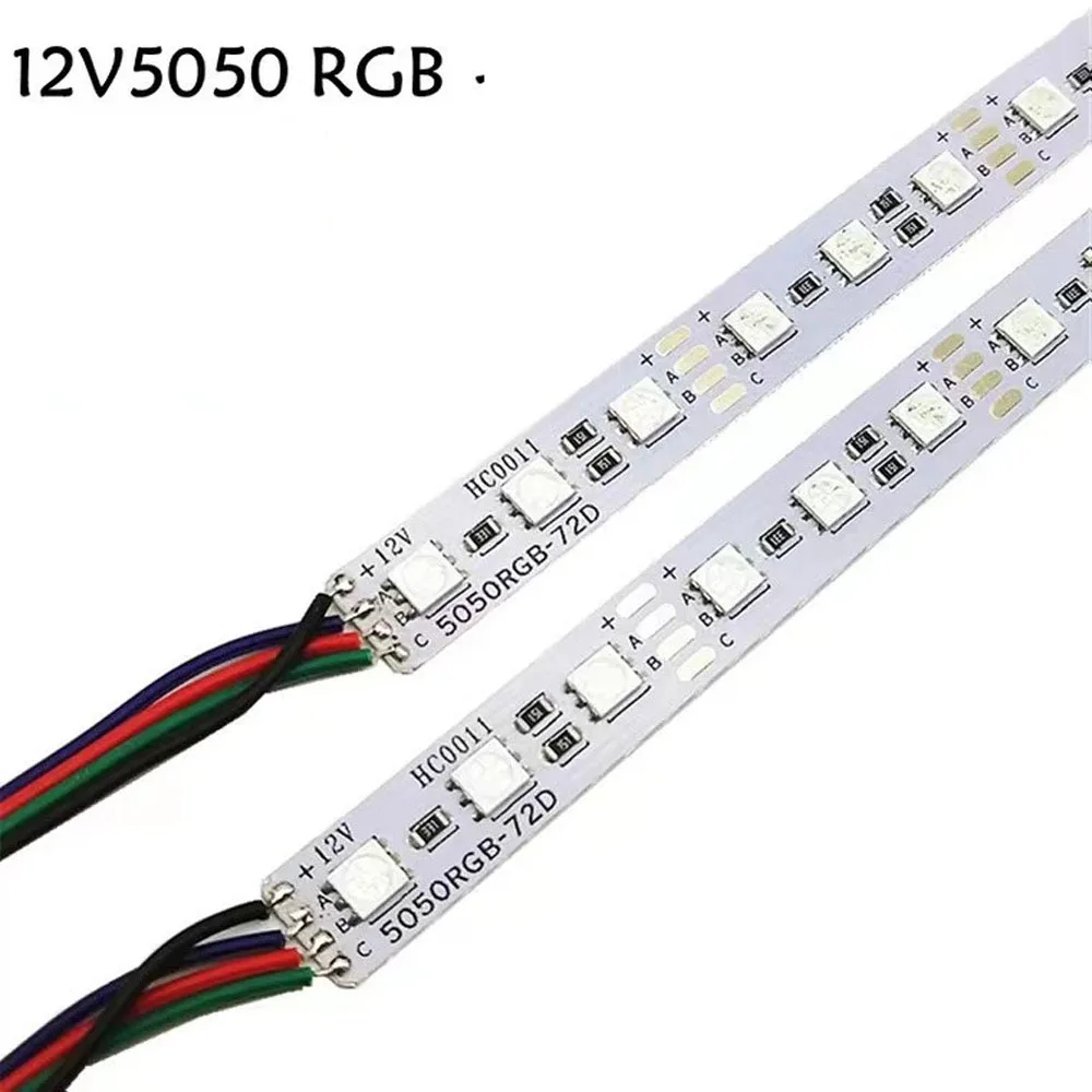 10pcs 50cm 12V 24V LED Hard Strip 5050 RGB Rigid Hard Bar strip Colorful Changeable White Warm White Red Green Blue 72 leds/m