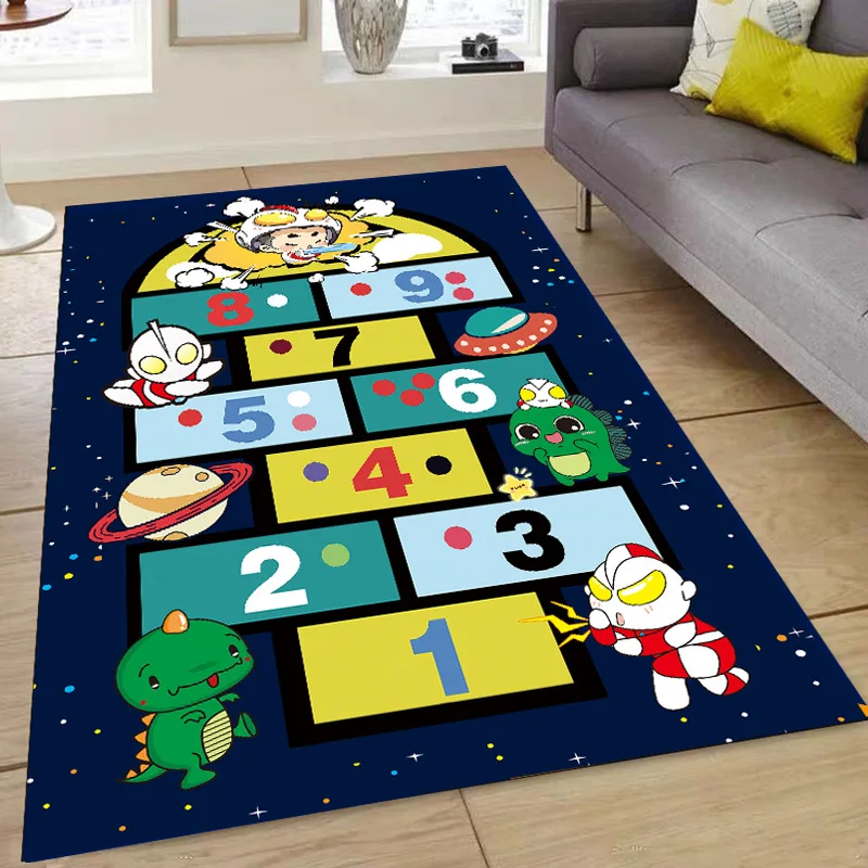 Cartoon Puzzle Parent-child Game Sports Hopscotch Carpet Bedroom Room Kindergarten Children Crawling Mat Girl Bedroom Decor Rug