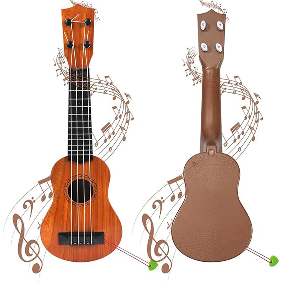 Ukulele JE4 à cordes pour enfants, mini JEChildren, instruments de musique, jouets avec médiators pour tout-petits, A, 17 pouces