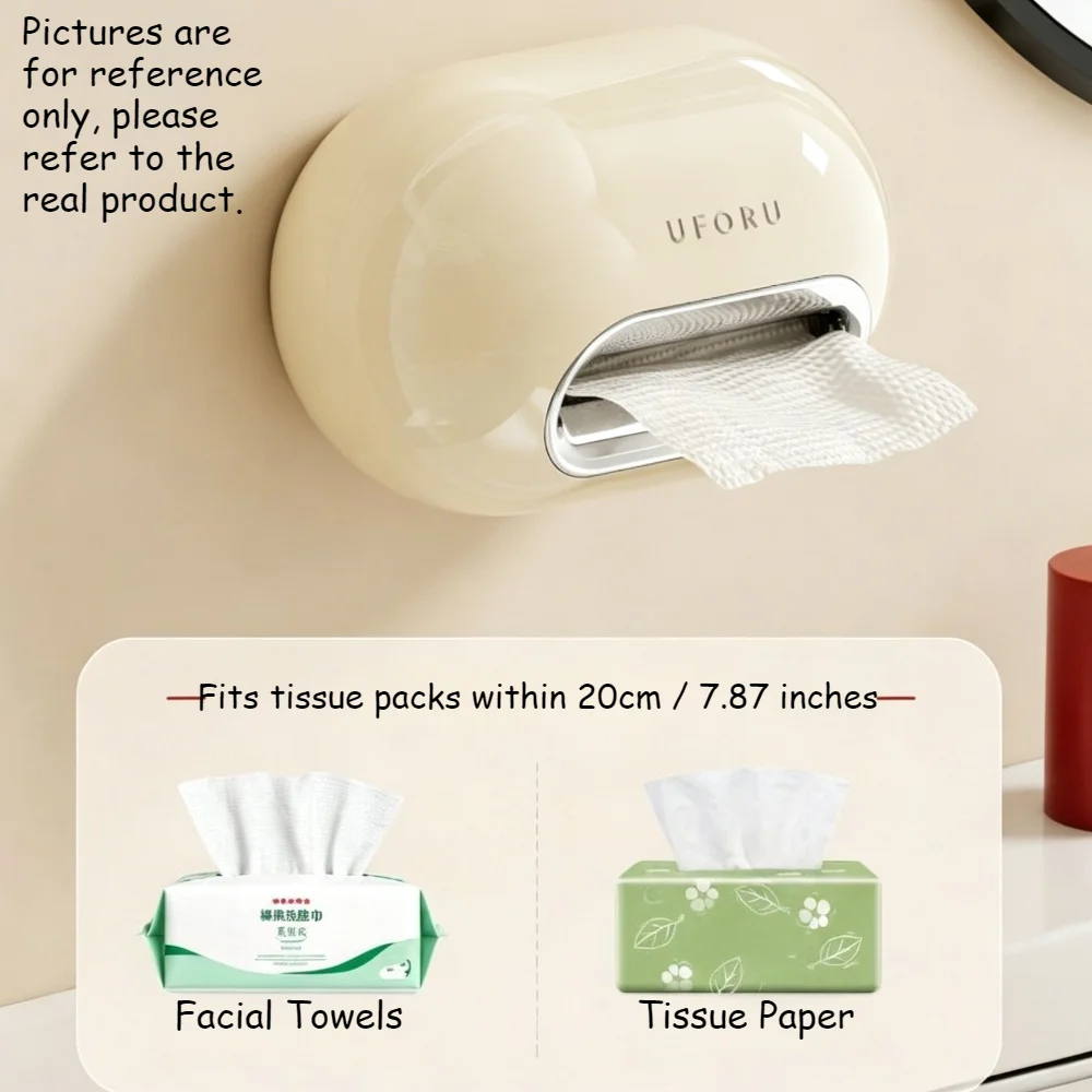 Waterproof Punch-Free Wall Tissue Box Auto Spring Lift Design Bathroom Draw Paper Holder Household Facial Towel Storage Case