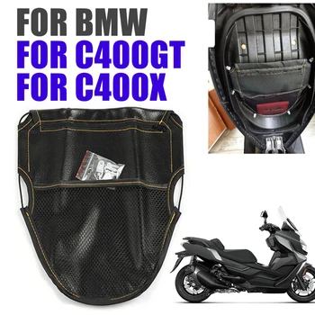 Sac de siège de moto en cuir avec fermeture éclair, accessoires de siège, rangement sous le siège, sac en poudre, sac à outils, BMW C400ightC400X, BMW C400 ightC 400X400