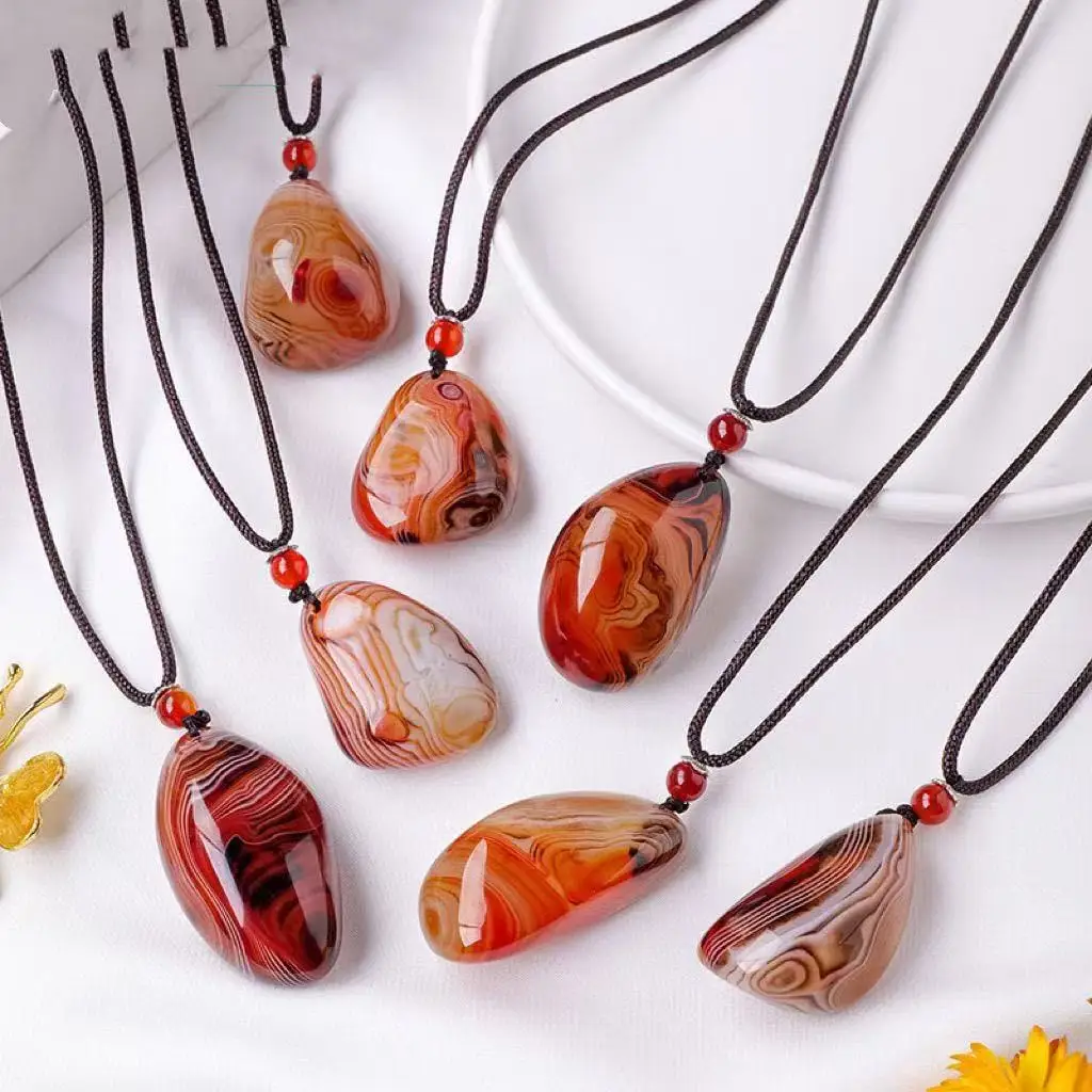 

Натуральный бразильский кулон из шелковистого агата, кулон из необработанного камня, универсальный для мужчин и женщин, в подарок друзьям.
