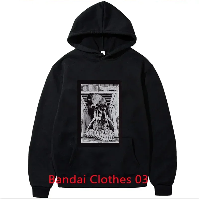 Japan Anime Junji Ito Eyes Manga Graphic Hoodies Aesthetic Girl Tomie Printed Sweatshirt Winter Warm Plus Size Hooded Pullover