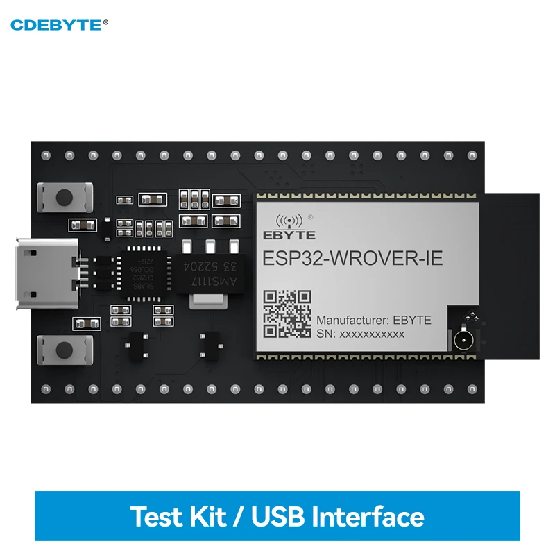 

Тестовая плата ESP32 CDEBYTE ESP32-WROVER-IE-TB Интерфейс USB 2,4–2,5 ГГц Поддержка IEEE802.11b/g/n