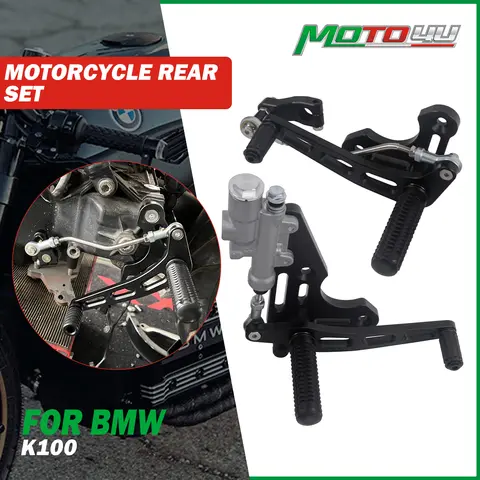 New For BMW K100 K1100 K75 K1 K 100 75 Motorcycle Foot peg Rearset Accessories Footrest Cafe Racer Scrambler Full Set