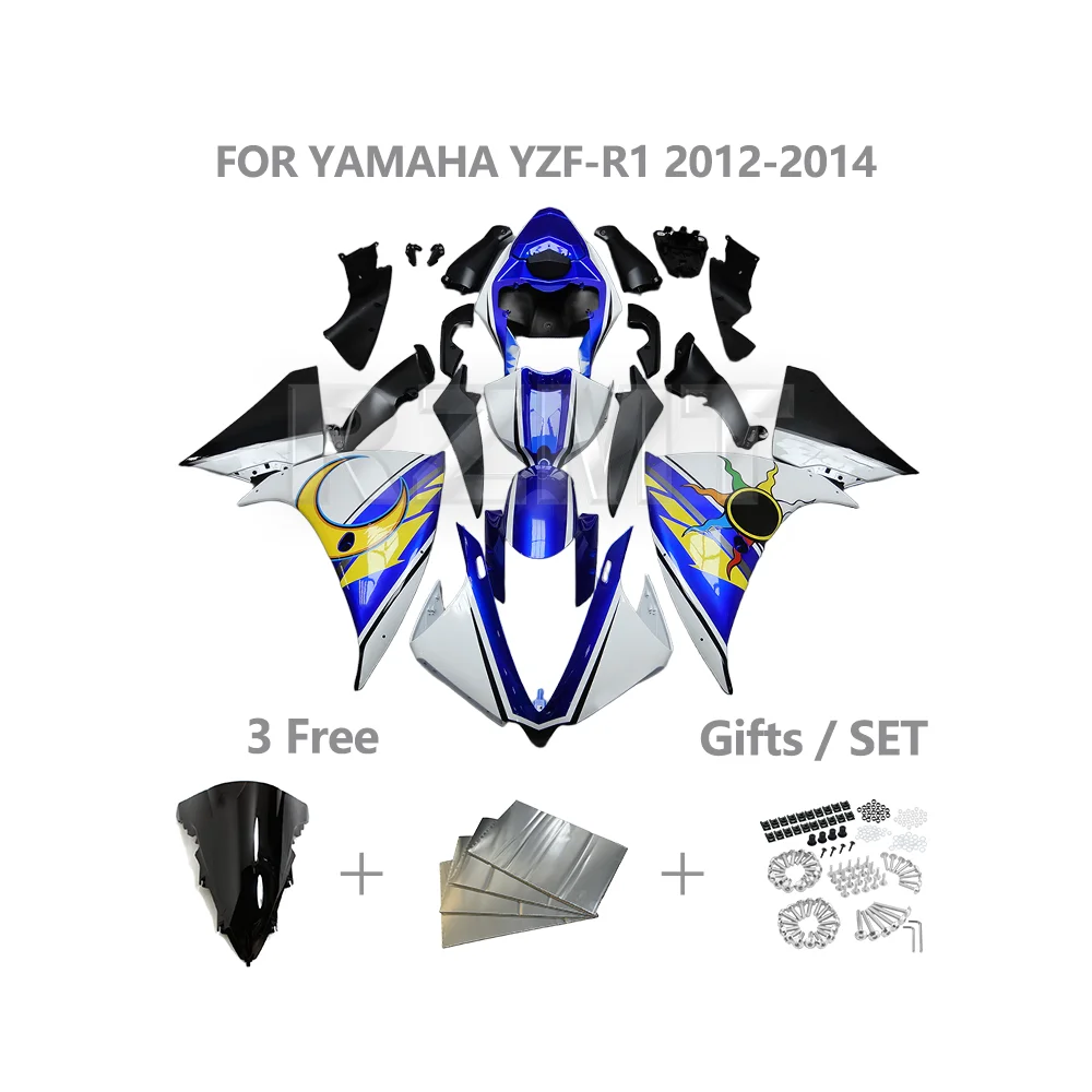 

Комплект обтекателя мотоцикла для YAMAHA R1 YZF 2012-2014 YZF-R1, индивидуальные полностью ABS инъекционные пластиковые детали, комплект кузова Y1013-102a