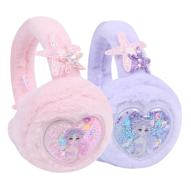 ミニソー ディズニー 子供用 マーメイド イヤーカップ 冬 暖かい 耳保護 ぬいぐるみ 耳当て 女の子 耳当て ベビー耳 バニー サンド