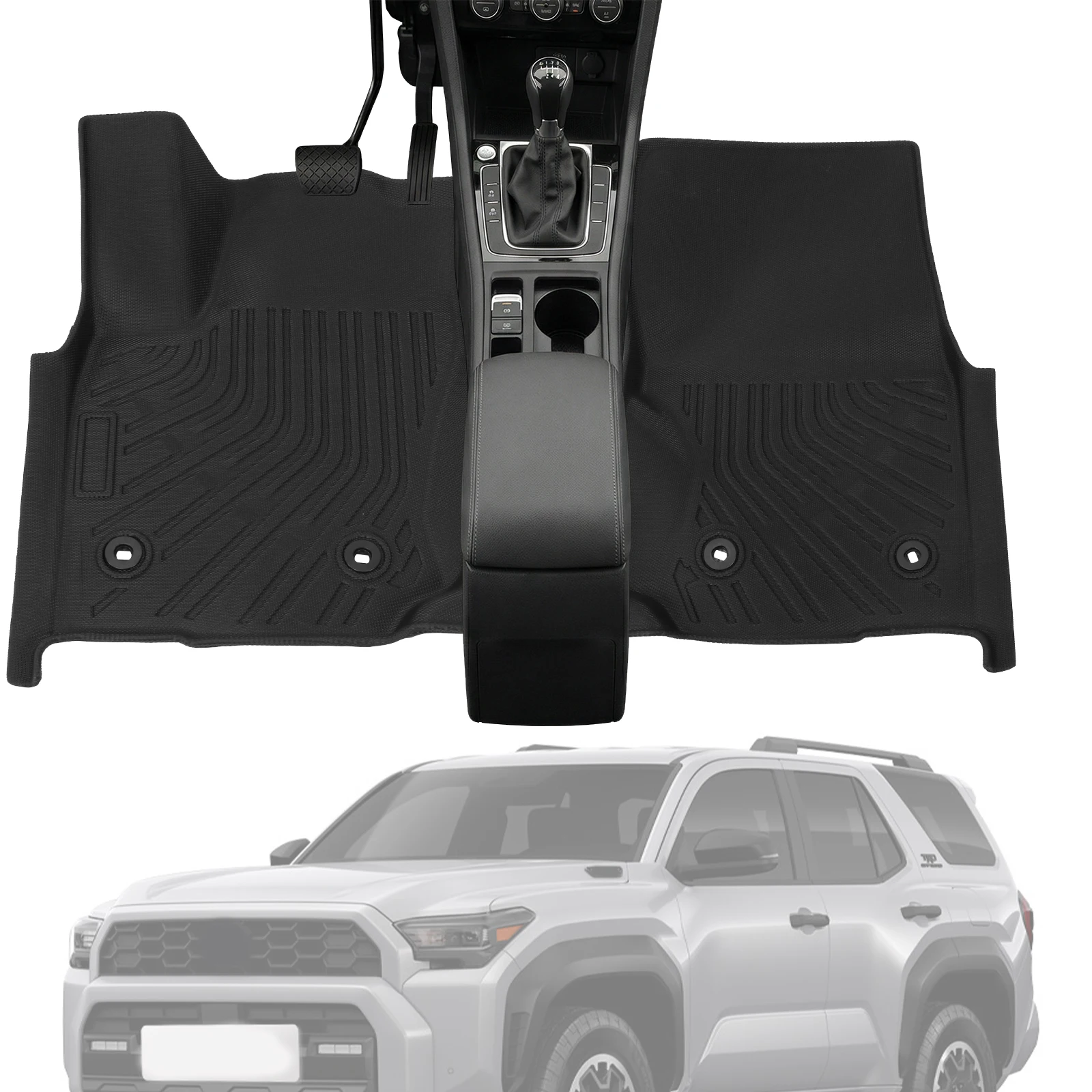 

Trunk Mat with Backrest Mat All Weather TPE Floor Mats & Cargo Mat & Backrest Mats for Toyota 4Runner 2025 2026 Fuel 7 Seats