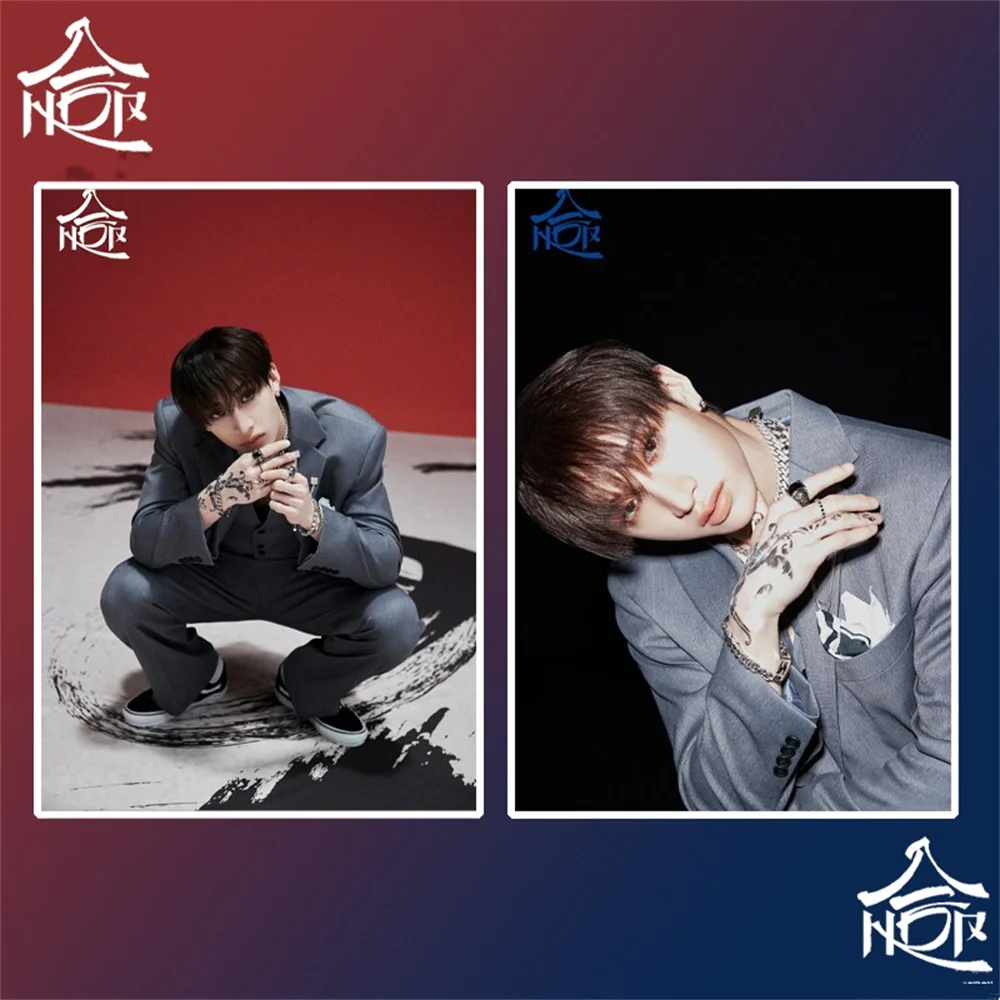 2Pcs/Set KPOP Idols New Album HOP HD Poster Felix Hyunjin Bangchan Leeknow High Quality Adhesive Stickers Fans Room Decoration