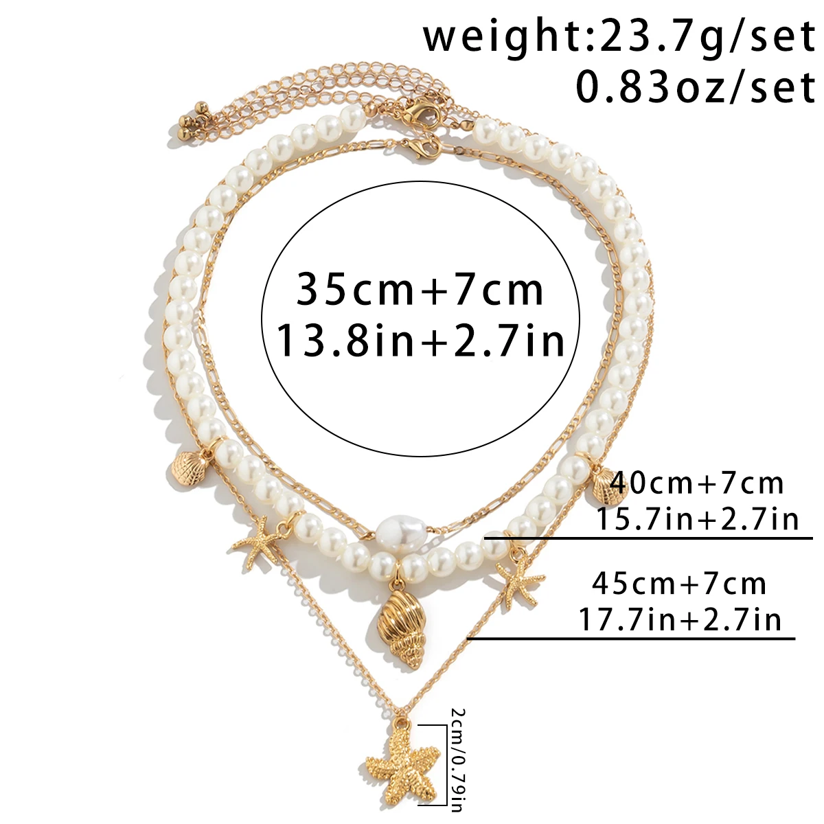 PuRui Gold Color Starfish Shape Pendant Necklace Imitation Pearl Beads Choker for Women Vintage Jewelry Collar Party Girls