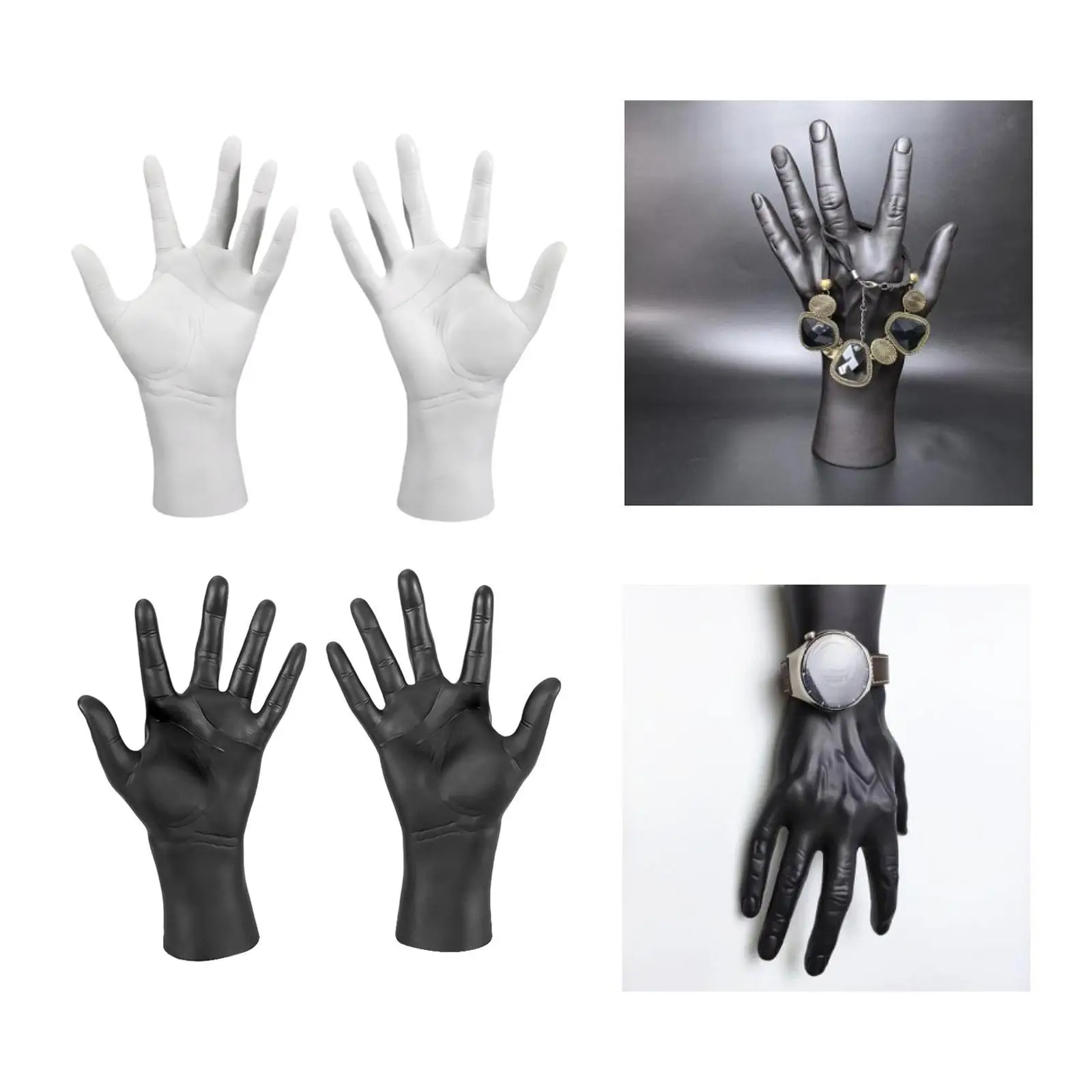 

Male Hand Mannequin Fake Human Hands Smooth Modern Simulation Jewelry Display Stand Rings Organizer Stand for Home Dorm Room