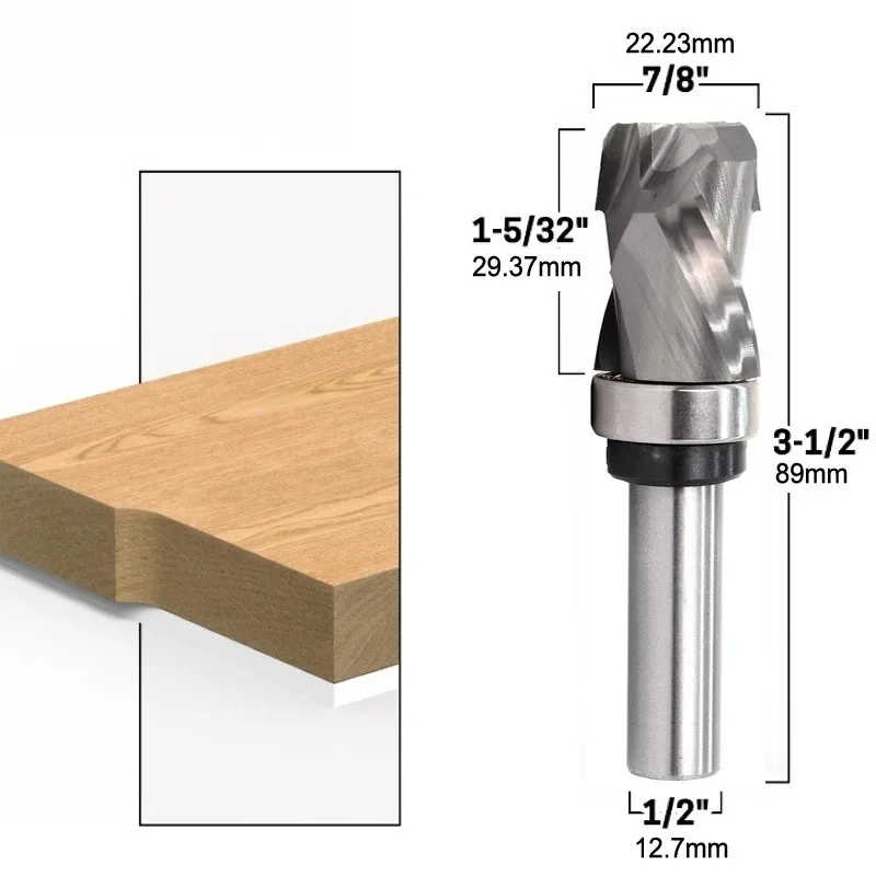 12mm 1/2 "Gambo Cuscinetto Ultra-Perfomance Compressione Flush Trim Carburo Solido CNC Router Bit Fresa Frese per Legno