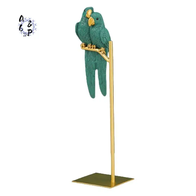 Sculpture de perroquet A68P - Statue de perroquet en résine, décoration d'oiseau, décoration moderne pour entrée, bureau, salon