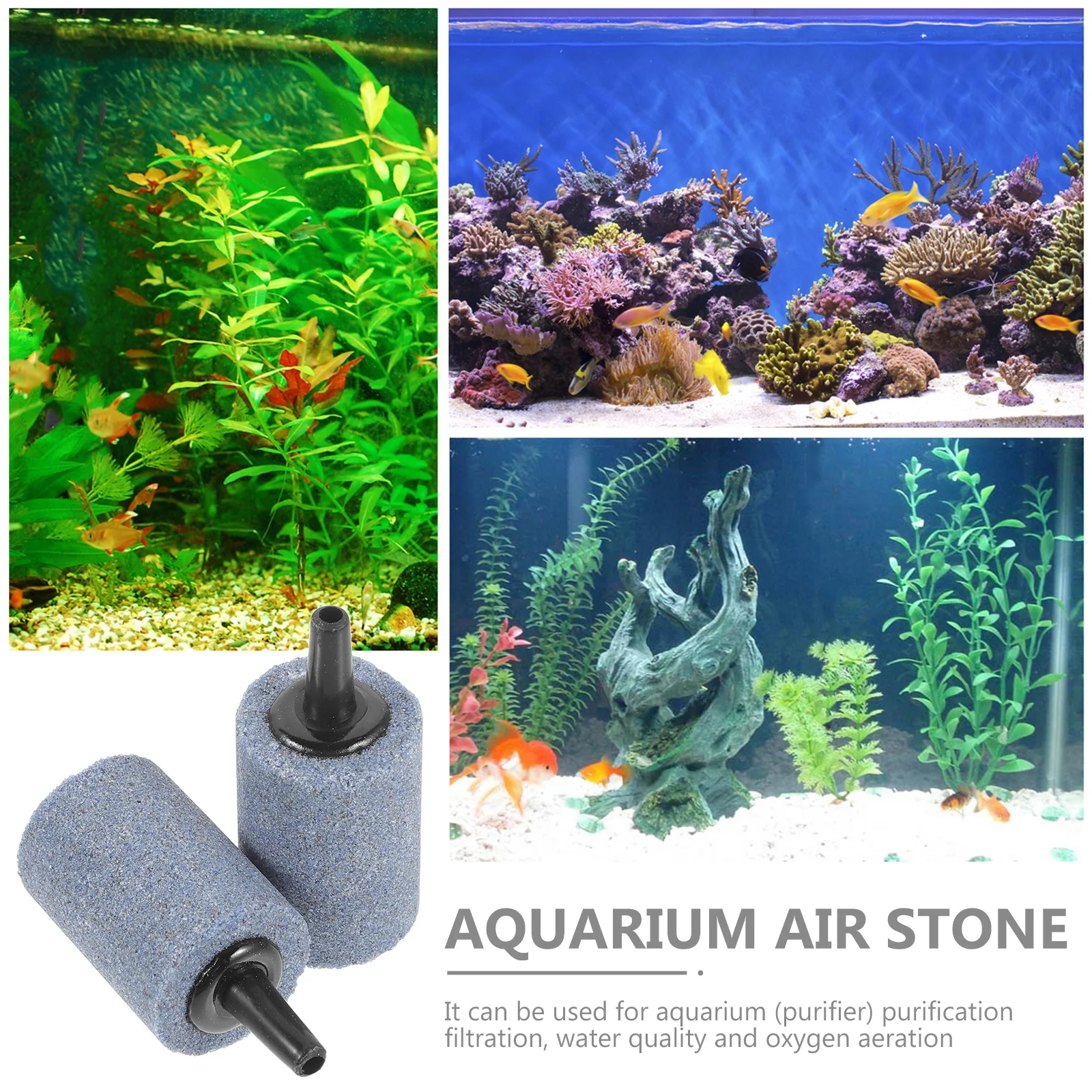 

5Pcs Aquarium Air Stone Smooth Surface Fish Tank Bubble Stones Oxygen Enhancer for Aquarium Hydroponic Tanks Oxygen Air