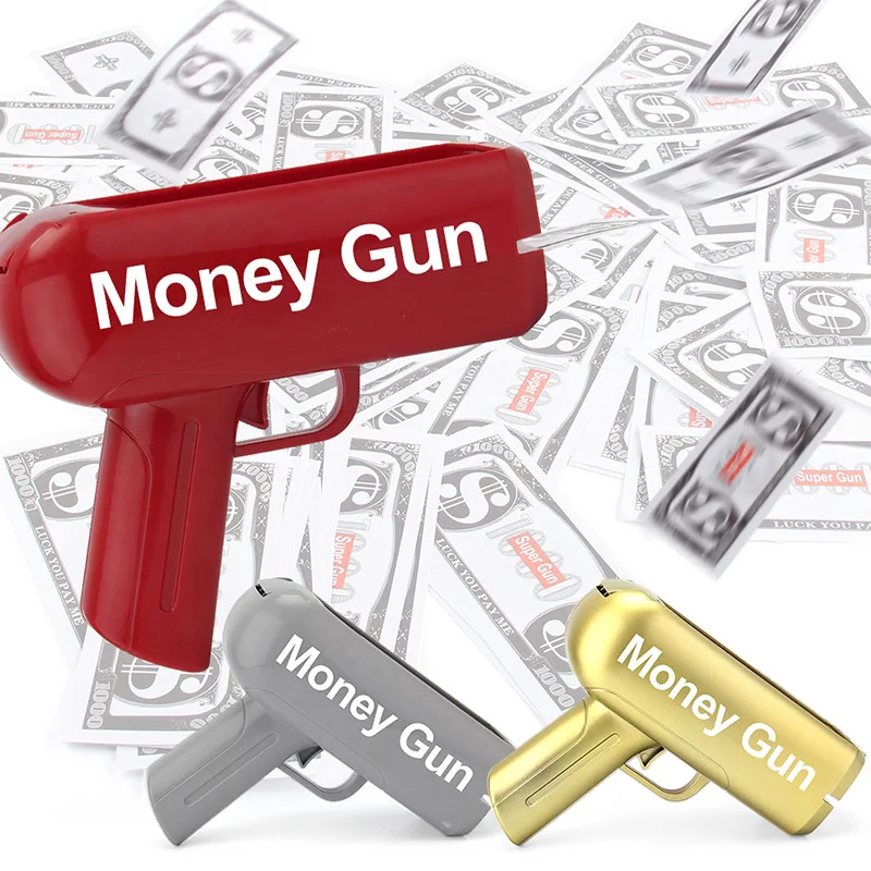 Mini Party Squirt Money Gun Toys Prop Money Funny Shooter Gun Wedding Birthday Celebration Supplies Toy Outdoor Fun Fashion Gift