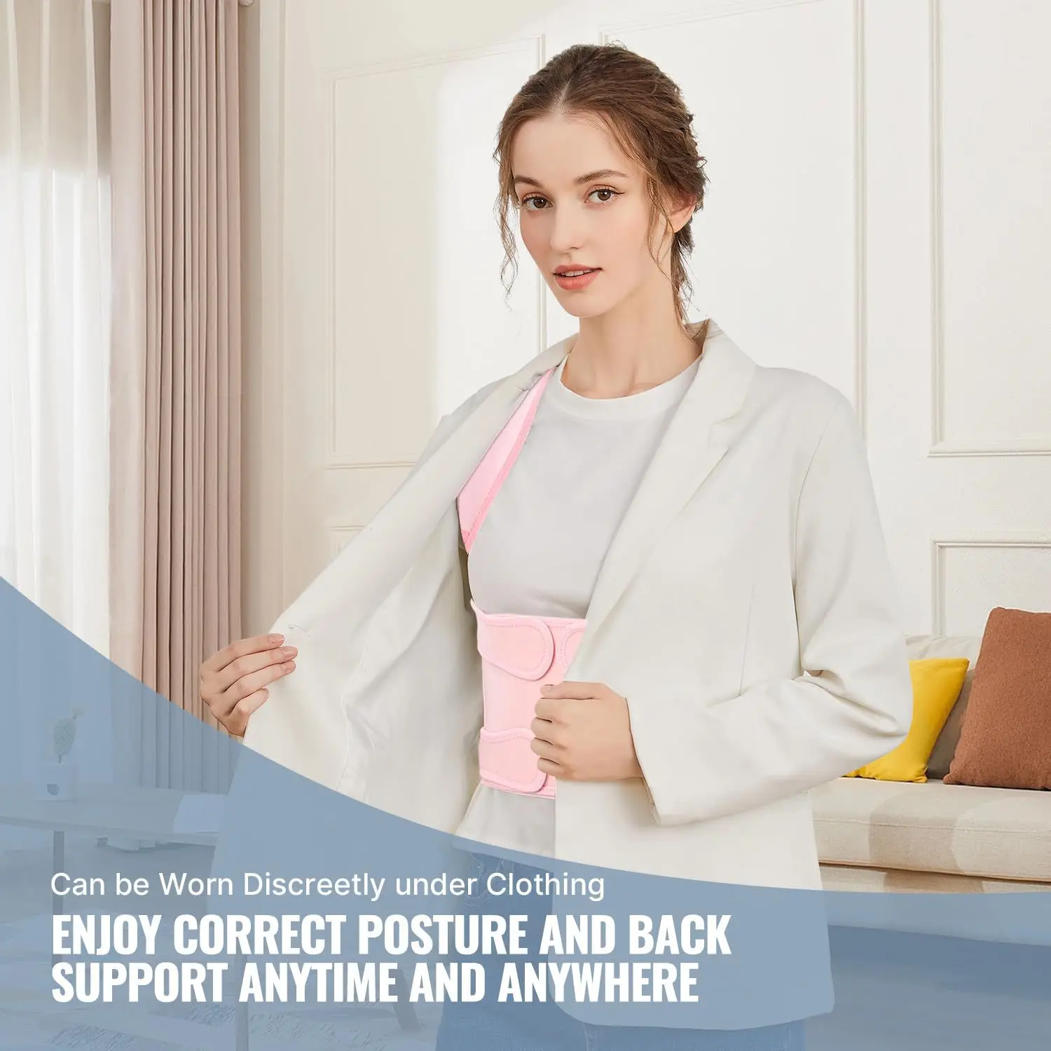 Back Posture Corrector Brace for Women Breathable Elastic Back Posture Correction Belt Adjustable Shoulder