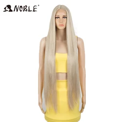 Noble Hair peruki dla czarnych kobiet prosto syntetyczna koronka przodu włosów 38 Cal Ombre koronkowa peruka na przód Cosplay blond koronkowa peruka na przód