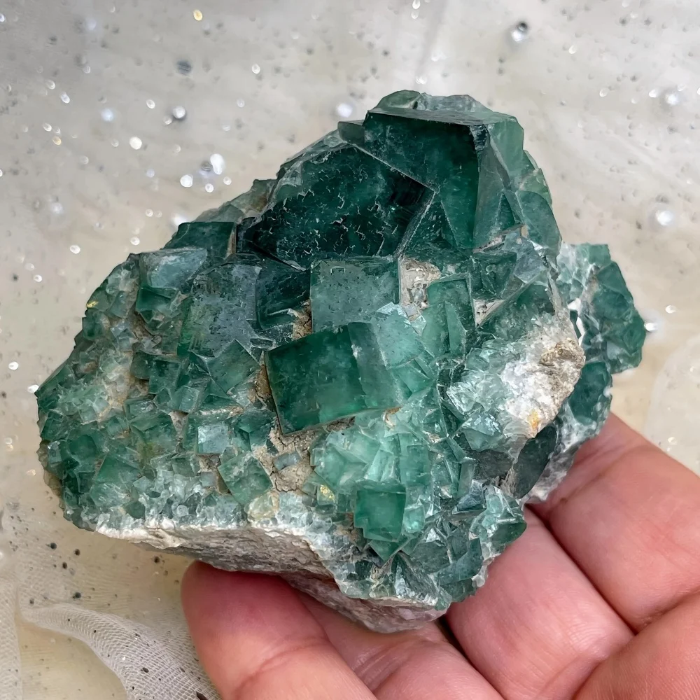 Natural Green Fluorite Mineral Standard Specimen,Crystal Block,Green Fluorite Cluster,Home Decoration Office Embellishments