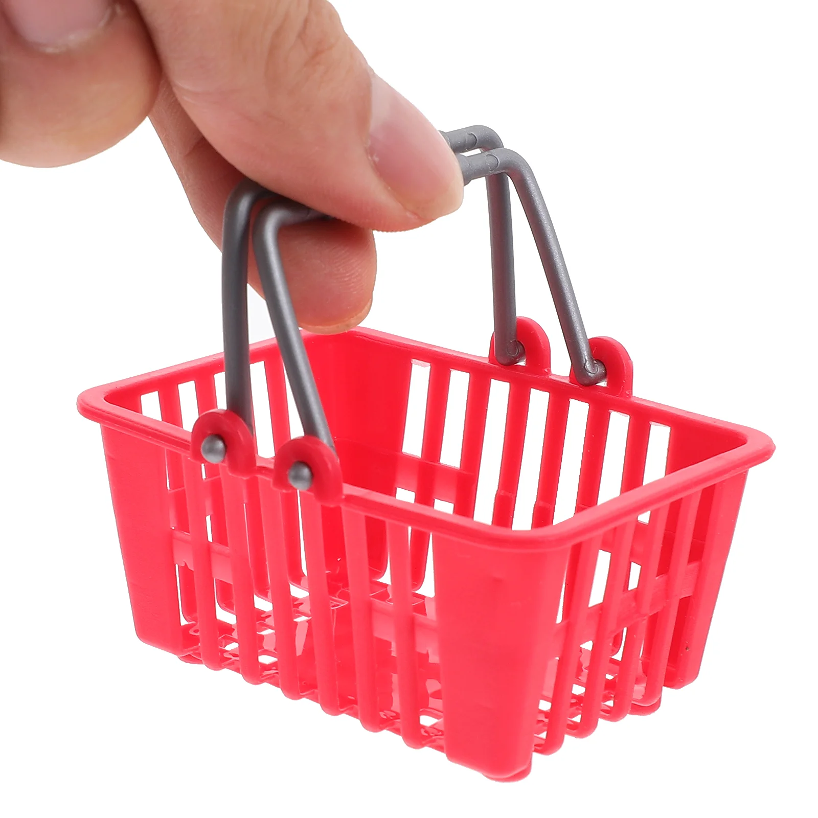 20 pièces jouets pour tout-petits Mini panier de courses chariot pour enfants paniers d'épicerie rouges mignon petit enfant