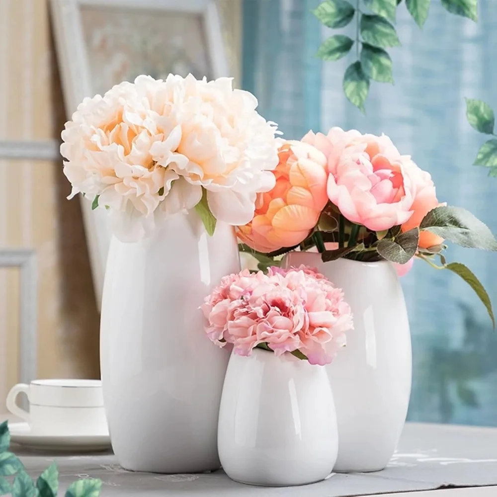 

Ceramic Vase Set of 3 Flower Vases for Home Decor, Modern White Vase for Centerpieces, Ideal Shelf Decor/Table/Living Room Home
