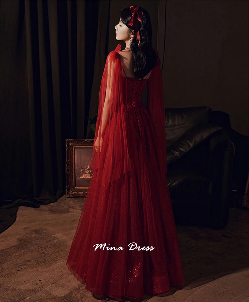 Mina mouwloze avondjurk luxe elegante bruiloftsgastjurken voor speciale gelegenheden op maat gemaakte pailletten lint achterkant