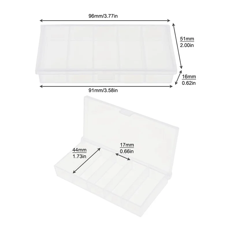 ABKO-5 Grids Plastic Organizer Box Clear Fishing Tackle Storage Box Jewelry Dividers Container Case