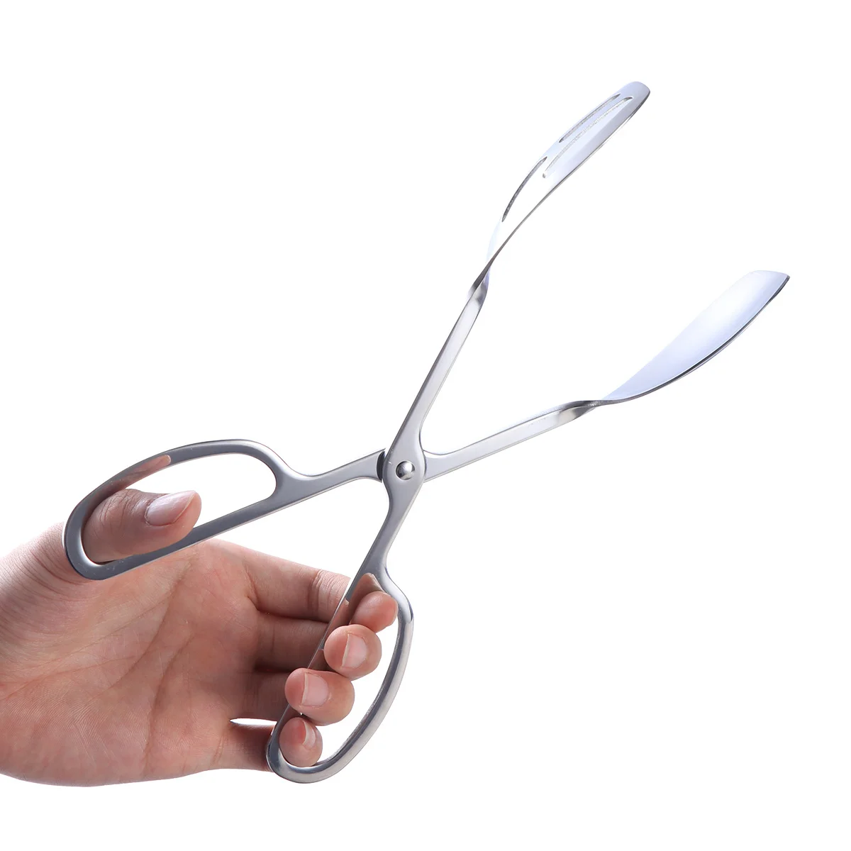 

1pc Stainless Steel Buffet Tongs Thickened Food Serving Tongs For Salad Cake Bread Pizza Fried Steak Kitchen Bbq Tool Food