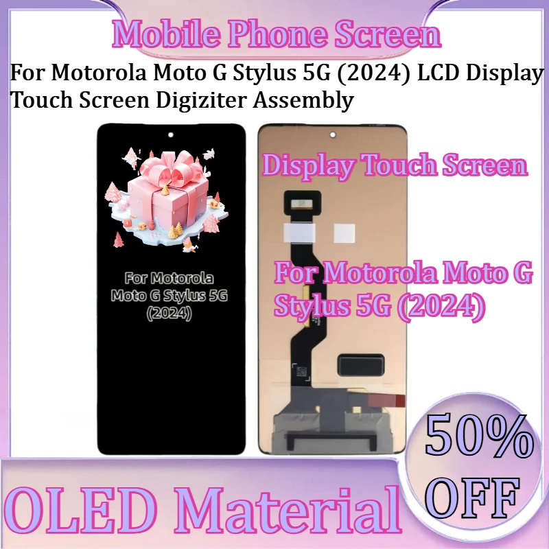 

For Motorola Moto G Stylus 5G (2024) LCD Display Touch Screen Digiziter Assembly New OLED G Stylus 2024 Display Touch Screen