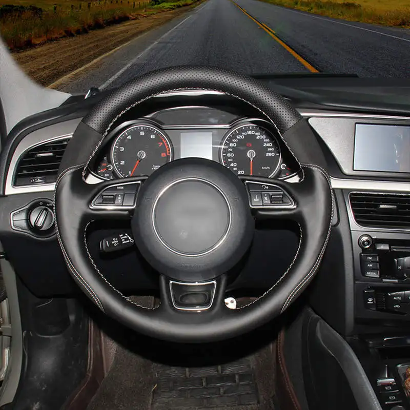 

Custom Car Braid Steering Wheel Cover for Audi A3 A4 A5 A6 A7 Allroad RS 7 2014-2015 S6 S7 2013-2018 S8 2013 Auto Wheel Covers