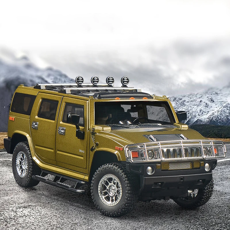 1:18 Hummer H2 Off-Road Vehicle Alloy Model Car Toy Diecasts Metal Casting Sound and Light Car Toys For Children Vehicle