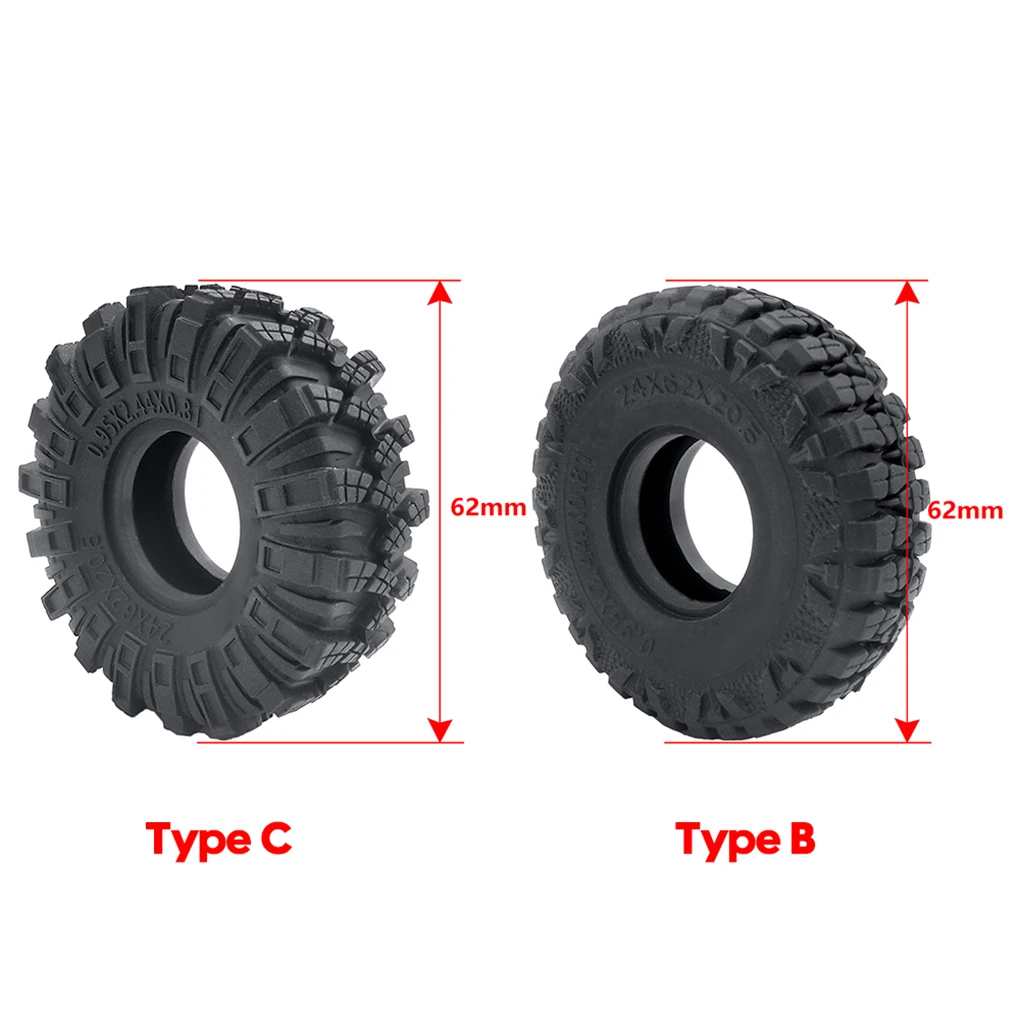 RCGOFOLLOW Raupenrad Reifen Durchmesser Breite 1/18 1/24 Trx4m Scx24 Fcx24 Fcx RC Auto Teil RC Auto Zubehör Ersatzteile