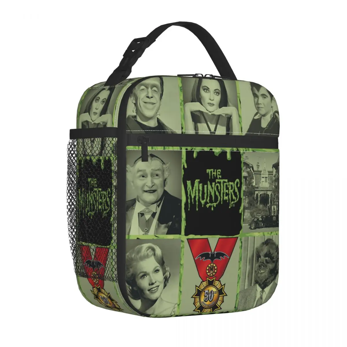 Munsters Blocks Insulated Lunch Bag High Capacity Meal Container Thermal Bag Tote Lunch Box Beach Picnic Bento Pouch